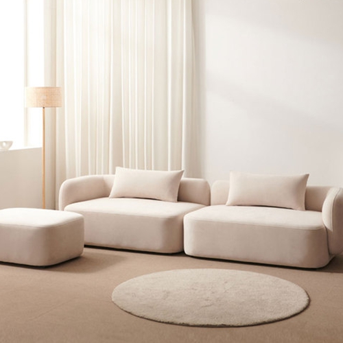 라자가구 비바 페블 모듈 아쿠아텍스 패브릭 소파 4인용 (스툴포함)_이미지