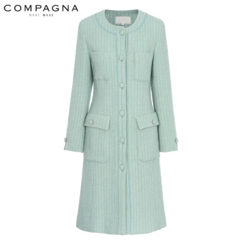 꼼빠니아 라운드 트위드 코트-CS22CH1006417A