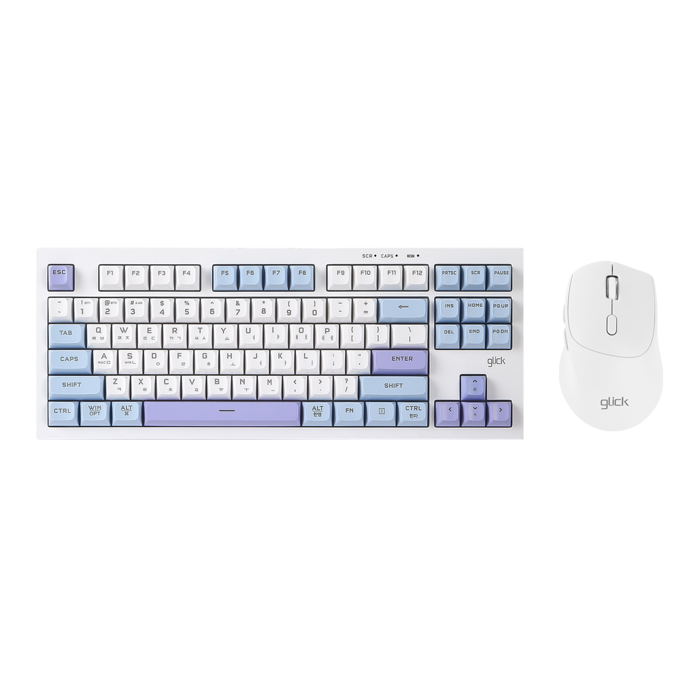 지클릭커 OFFICEPRO WMK50 사일런스 M 87 무선 키보드 마우스 세트 (Sky City, RC1)