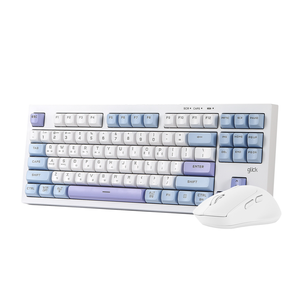 지클릭커 OFFICEPRO WMK50 사일런스 M 87 무선 키보드 마우스 세트 (Sky City, RC1)_이미지