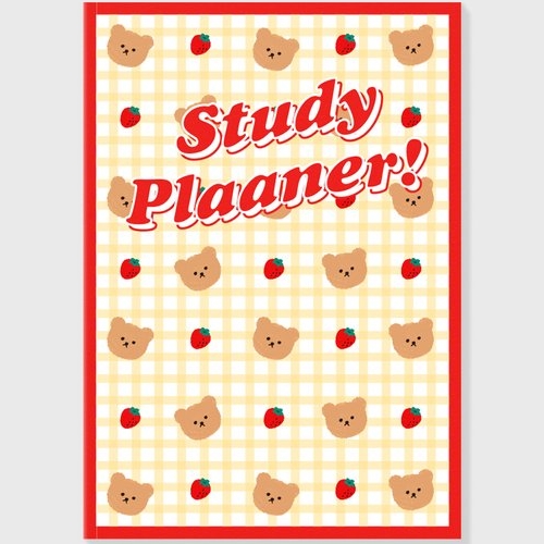 어프어프 Dot strawberry check ivory study planner_이미지