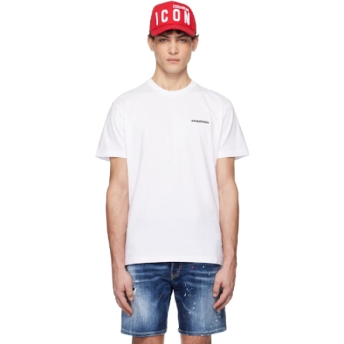 디스퀘어드2 화이트 체레시오 맵 쿨 핏 티셔츠 251148M213011