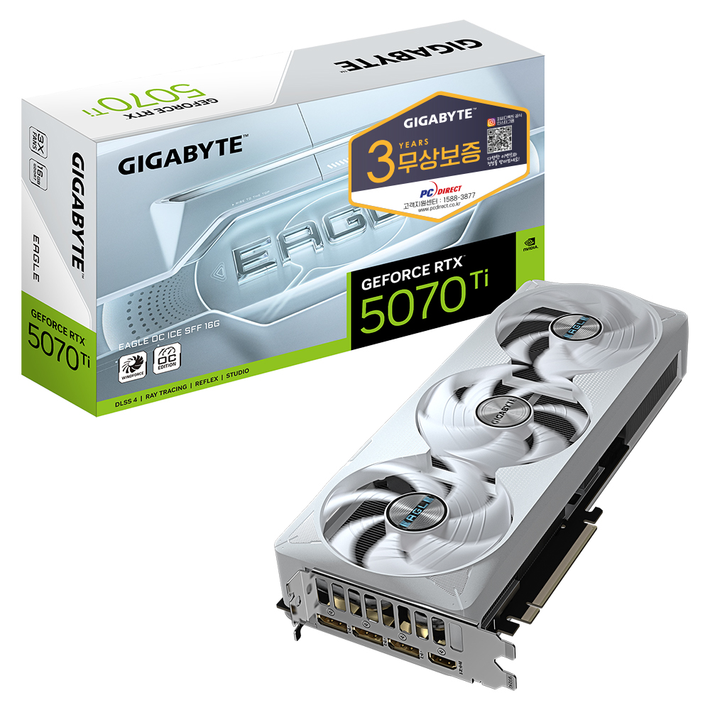 GIGABYTE ������ RTX 5070 Ti EAGLE OC ICE SFF D7 16GB �Ǿ���Ʈ