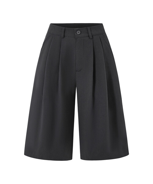 96NY 여성 베이직 핀턱 와이드 하프 팬츠 NQ2TA017L0_이미지