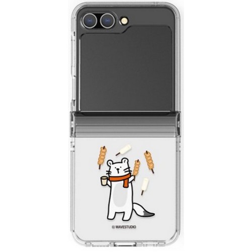 갤럭시Z 플립6 어묵족제비 귀여운 겨울간식 힌지가드 휴대폰 케이스