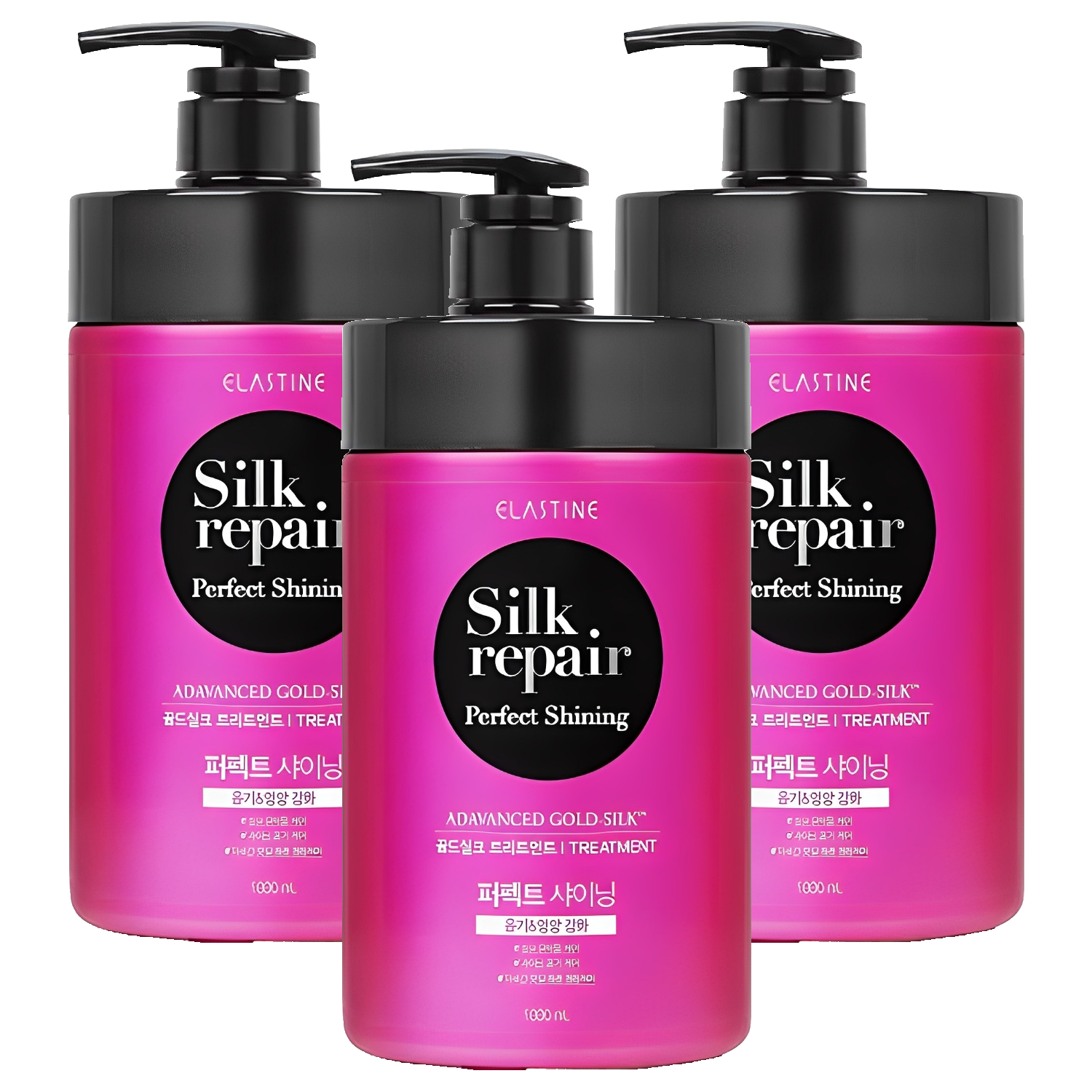 LG생활건강 엘라스틴 실크리페어 퍼펙트 샤이닝 골드실크 트리트먼트 1000ml (3개)
