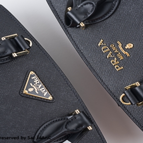 프라다 사피아노 투웨이 토트백 숄더백 역삼각형로고 블랙 1BA164_이미지