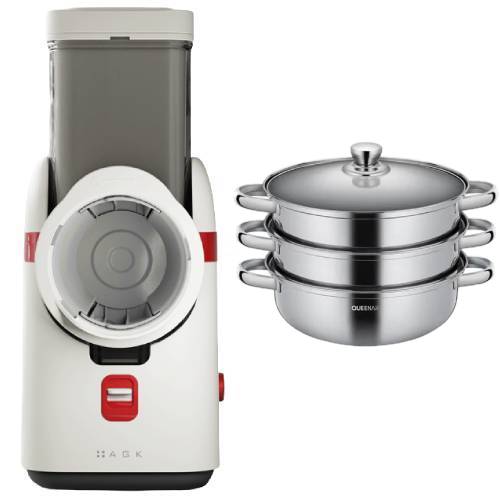 AGK NORDIC 스빙 오토 AGK-SL5 + 퀸나 트윙클 스테인리스 3단 찜기 QNSM-300S (화이트)
