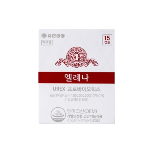 유한양행 엘레나 UREX 프로바이오틱스 유산균 170mg 15캡슐 (1개)_이미지