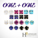 호림쥬얼리 14K 3mm 큐빅귀걸이 2종세트