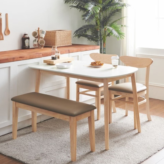 보니애가구  모아 포세린 세라믹 식탁 1200 (의자별도)