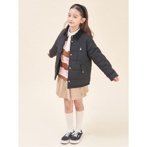 칼라 재킷형 패딩 점퍼 블랙 BI5938U015