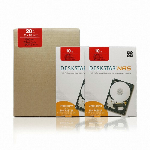 HGST Deskstar NAS 패키지 7200/256M HDN721010ALE604 (2x10TB)