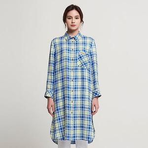 올리비아로렌 린넨 체크 패턴 블라우스___VVCNLVM3441_이미지