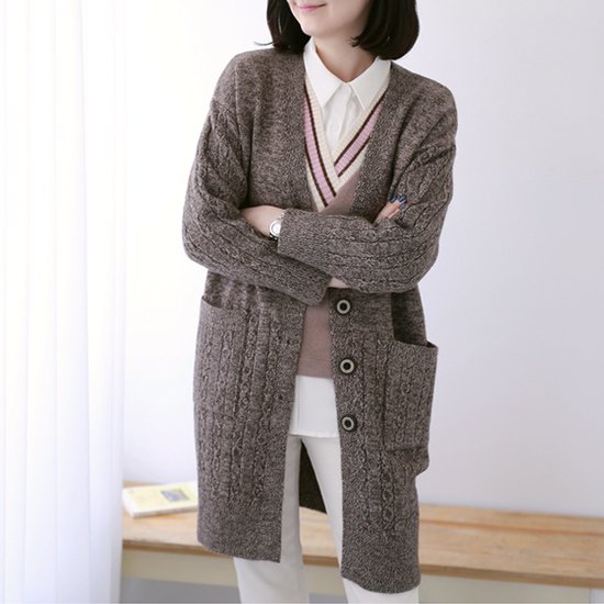웬디즈갤러리 디오 꽈배기 롱 가디건 HCD103