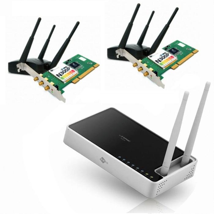 EFM ipTIME N604 공유기 패키지 (+ N300P PCI 무선랜카드 (2개))_이미지