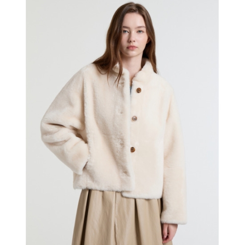 바네사브루노 아떼바네사브루노 아떼 여성 라이트베이지 단색 양모피 무스탕 VLJU4D479I1