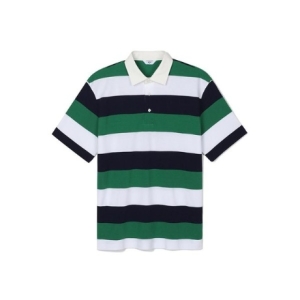 닥스 노티그 코튼100 스트라이프 우븐패치 카라넥 피케티셔츠_OKS3T1TS101E1