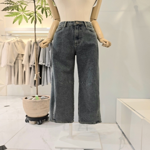 SG세계물산 에이비에프지 반기모 절개 와이드 데님 팬츠_AMZ1QE32