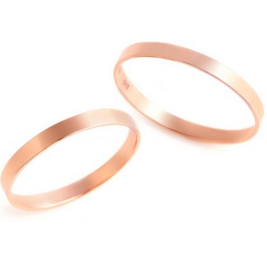 비앤비골드 14K 심플 데일리 2mm 민자 커플링 반지 세트 NPC21682_이미지