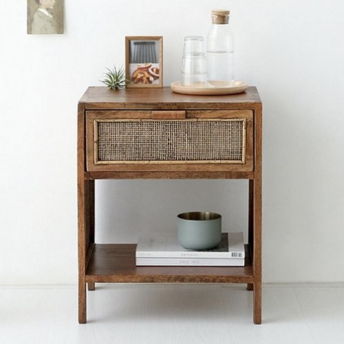 마켓비 PASAR 라탄 수납 사이드테이블