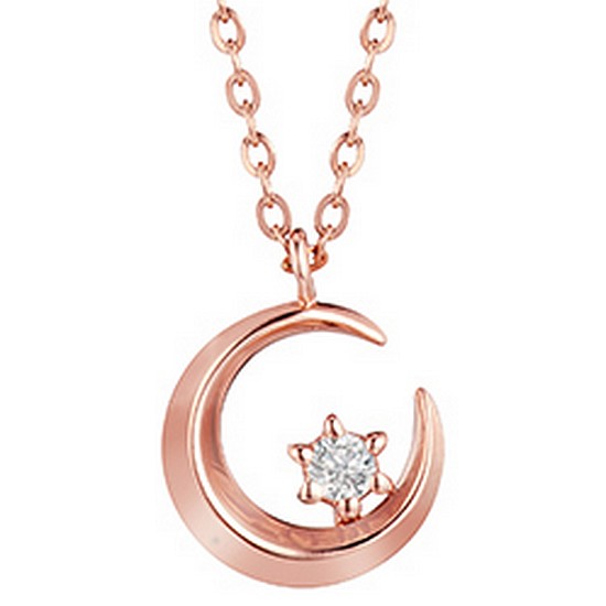 스톤헨지 실루엣 14K 다이아몬드 목걸이 M0652D