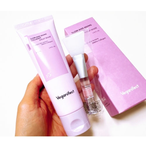 비건이펙트 슬로우 앤 에이징 저분자 콜라겐 물광 랩마스크 80ml (1개)_이미지