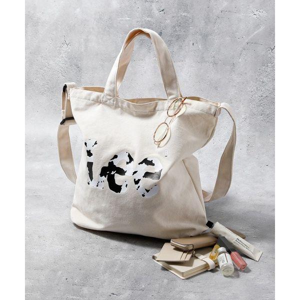 LEE 리 카우 애니멀 무늬 프린트 캔버스 빅투웨이 토트백 화이트 10147254