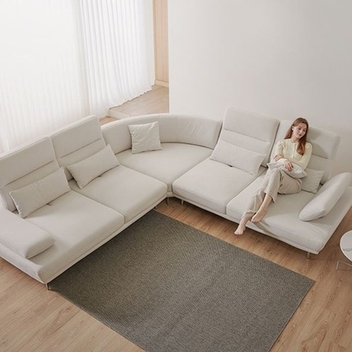 마루이 라온 코너형 코모도 스윙 패브릭 소파 7인용 (스툴별도)_이미지