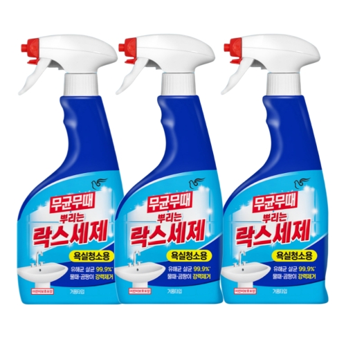 피죤 무균무때 뿌리는 락스세제 욕실청소용 750ml (3개)