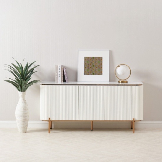 폴로까사  릴리 화이트 템바보드 세라믹 거실장 1600