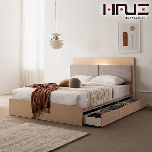 BIF보루네오 프라임 버츠 LED 수납 침대 Q (유로탑70T독립)