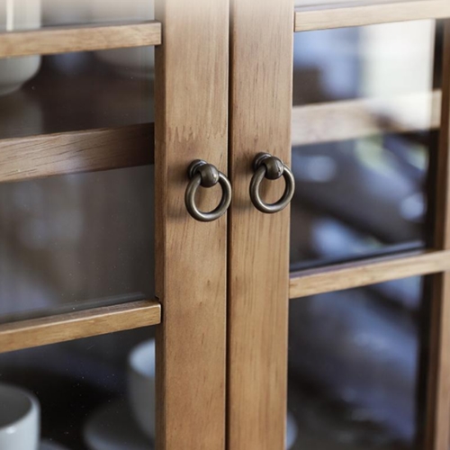 나무로만 레트로 원목 2단 옛날 미니 와인장 그릇 찬장_이미지