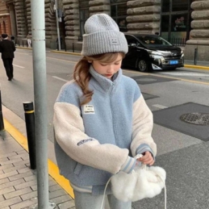  오노마 ONM 여자 3컬러 소매 배색 따뜻 뽀글이 겨울점퍼 양털자켓 23567346