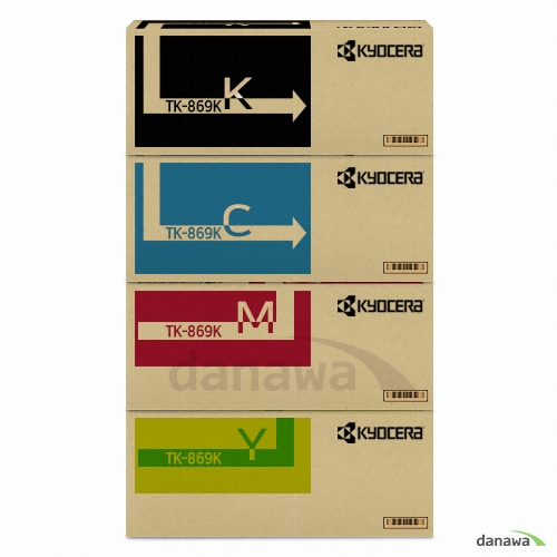 Kyocera 정품 TK-869KK, TK-869KC, TK-869KM, TK-869KY 4색 세트_이미지