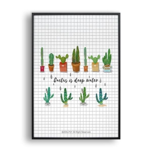 올뉴프레임 Cactus is deep water 2 일러스트 액자