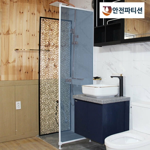 에코그린 안전파티션 AW110 블루 강화유리 파티션 600_이미지