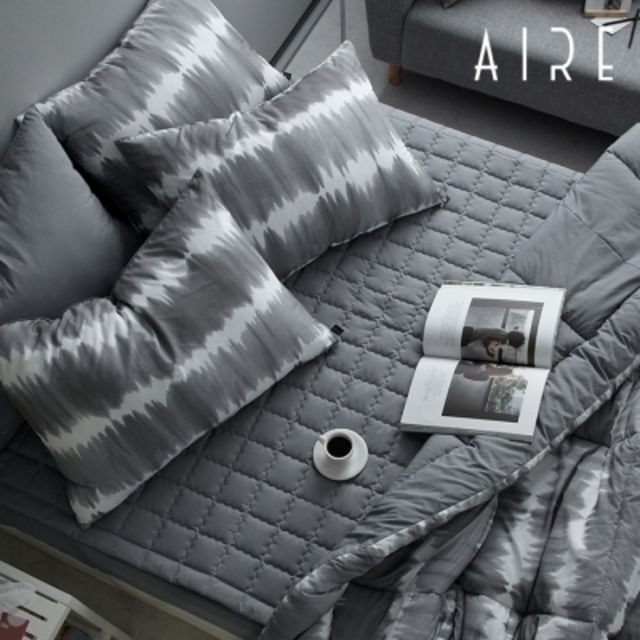 아이르 트윈즈 차콜 알러지케어 차렵 이불세트 (슈퍼싱글 SS)_이미지