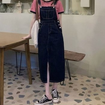 앞트임 멜빵 룩 롱원피스 내추럴 데이트 KYR-WD8C9D0