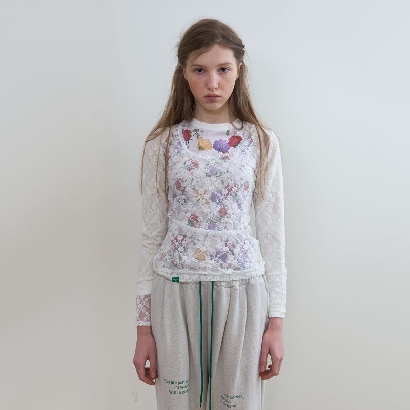 노컨텐츠 16일 예약 329. Lace Mesh T _ White 3774452 408523_이미지