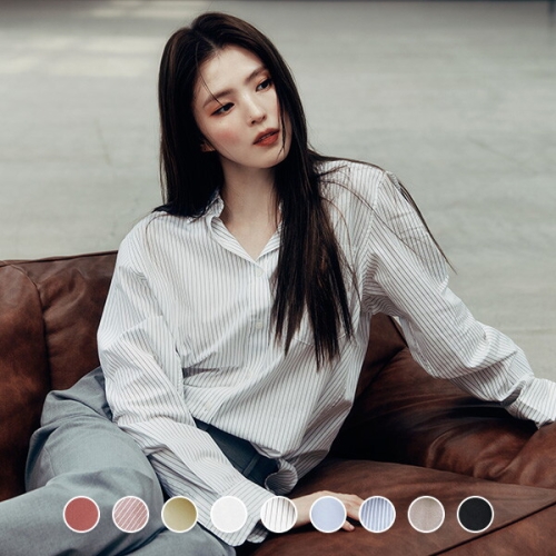 지오다노 344901 여자 포플린 셔츠_이미지