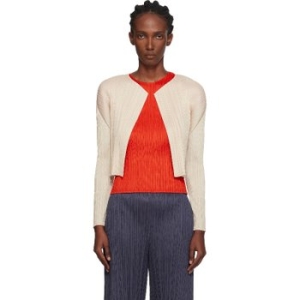 이세이미야케 플리츠플리즈 베이지 먼슬리 컬러 줄라이 가디건 252941F095010