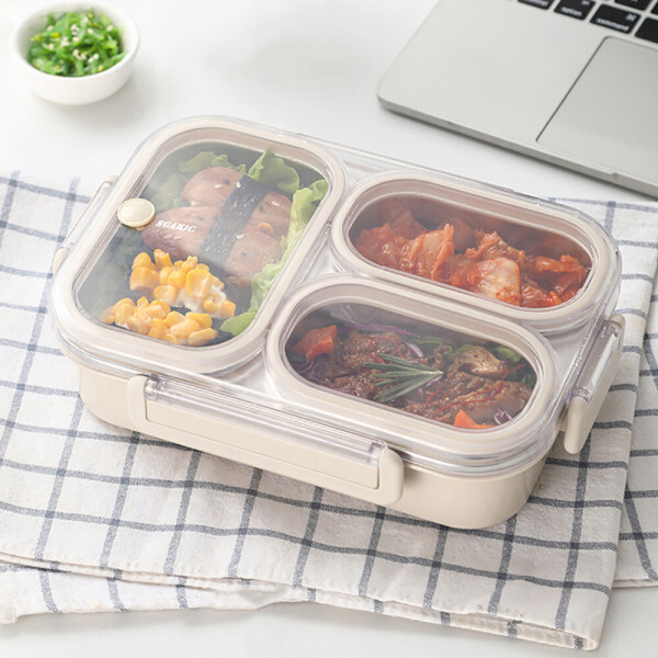 스카키 완전밀폐 스텐 도시락통 3칸_이미지