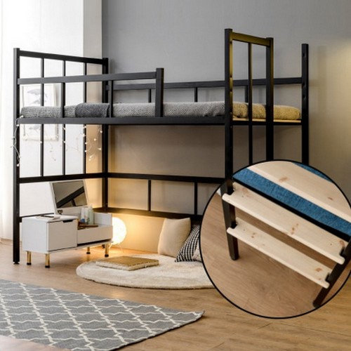 플라망 업다운 높이조절 사다리 철제 벙커침대 SS (매트별도)_이미지