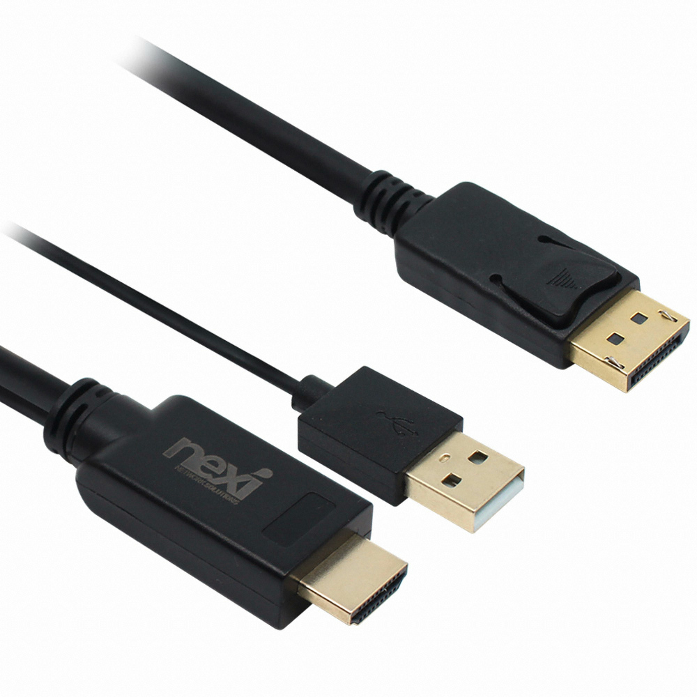 리버네트워크 NEXI HDMI to DP v1.2 변환 케이블 (NX900, 3m)_이미지