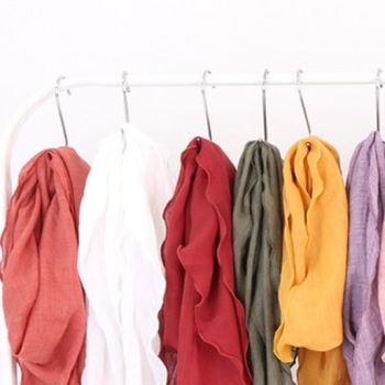 앙상블 550VBX78 2500원 피그먼트 무지 면 스카프 단색 쁘띠스카프 숄 면 패션잡화 머플러 미니_이미지