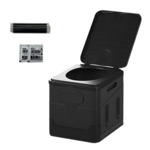 더원홈데코 변기 블랙 + 응고제 12p + 봉투 12p