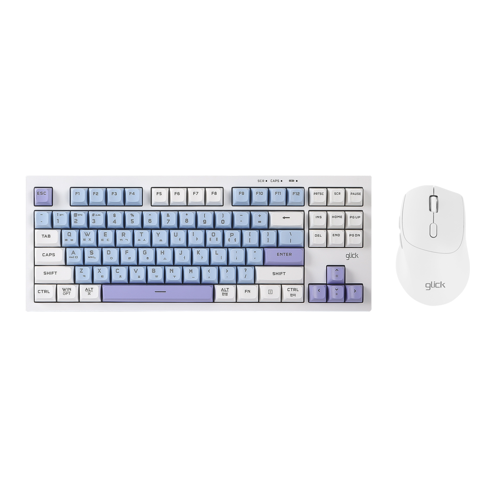 지클릭커 OFFICEPRO WMK50 사일런스 M 87 무선 키보드 마우스 세트 (Sky City, RC2)