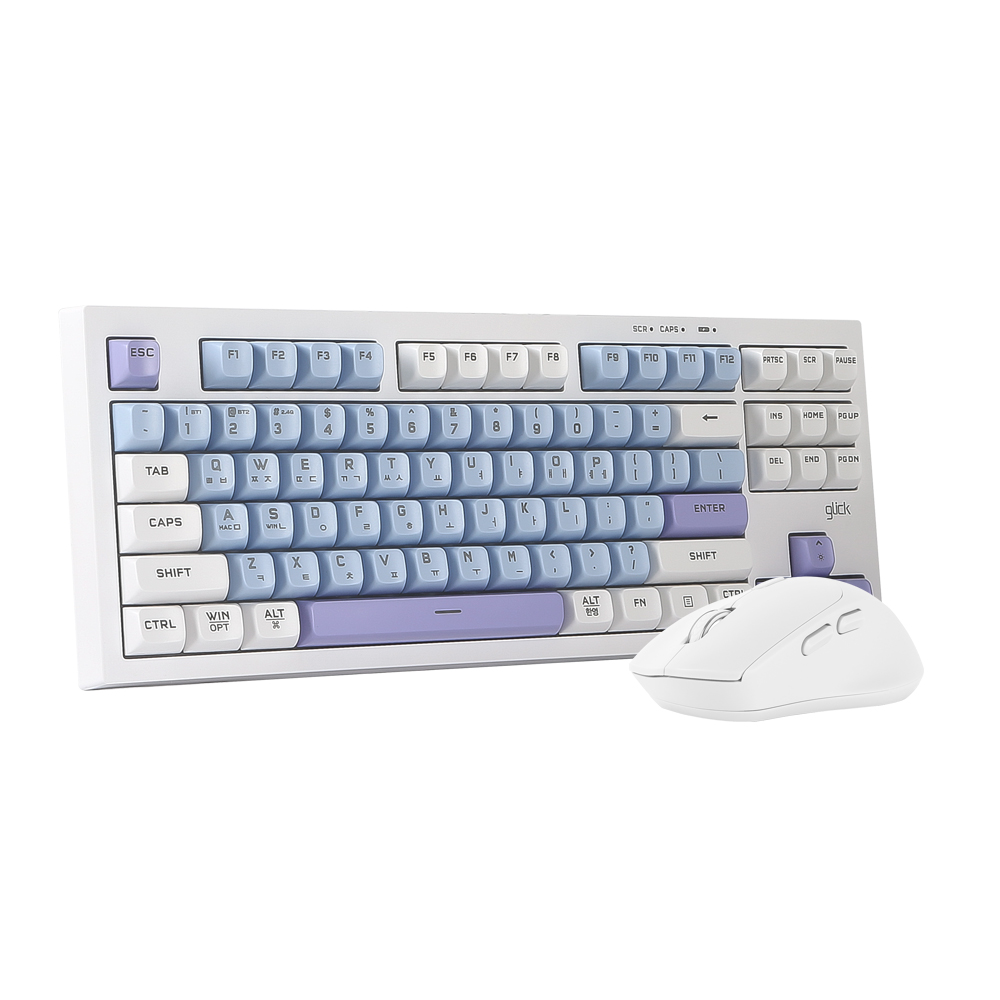 지클릭커 OFFICEPRO WMK50 사일런스 M 87 무선 키보드 마우스 세트 (Sky City, RC2)_이미지