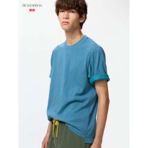 유니클로 JW앤더슨 바이컬러 반팔 티셔츠 남녀공용 485454_이미지